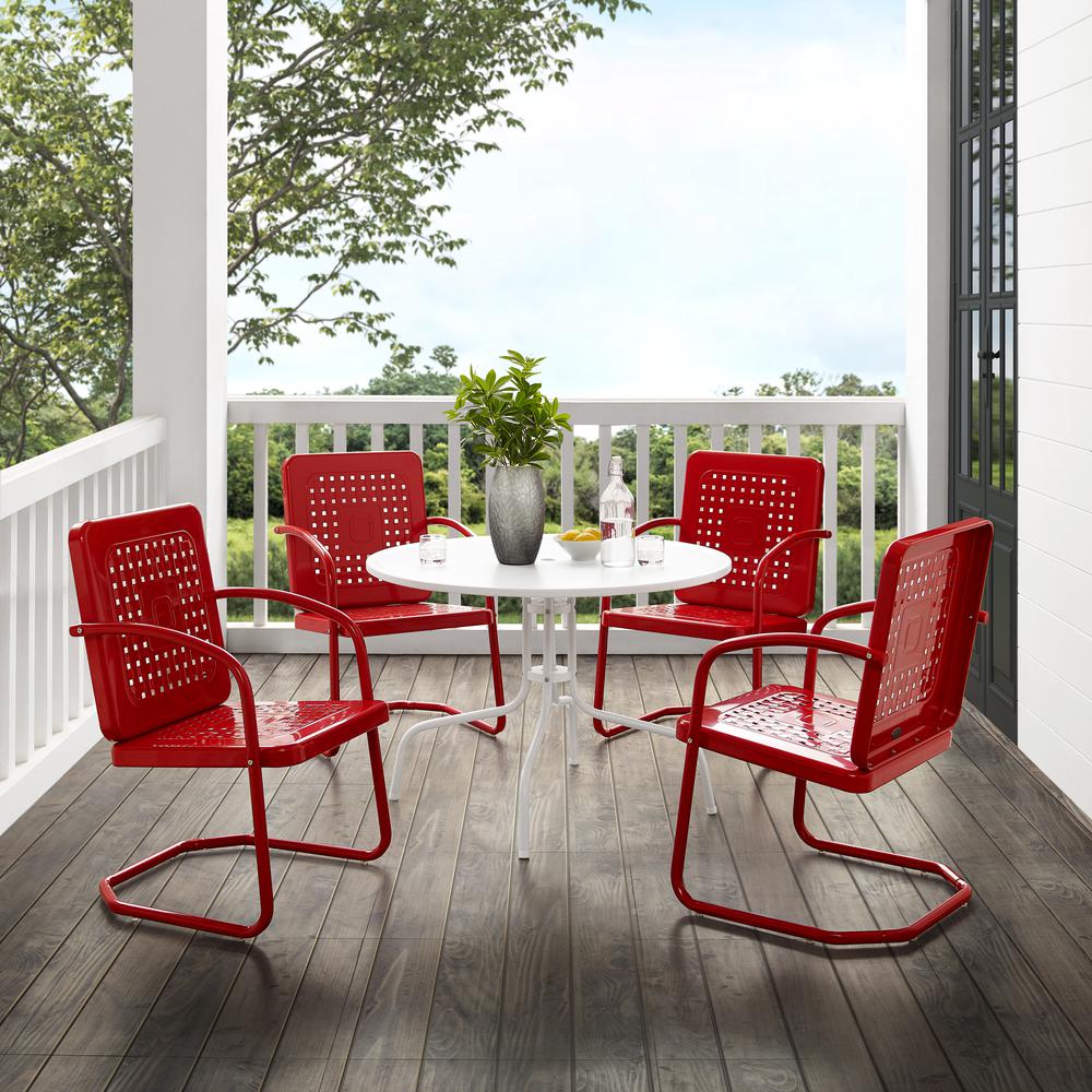 Bates 5Pc Round Retro Outdoor Dining Set - Dining Table & 4 Armchairs