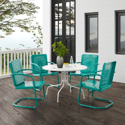 Bates 5Pc Round Retro Outdoor Dining Set - Dining Table & 4 Armchairs