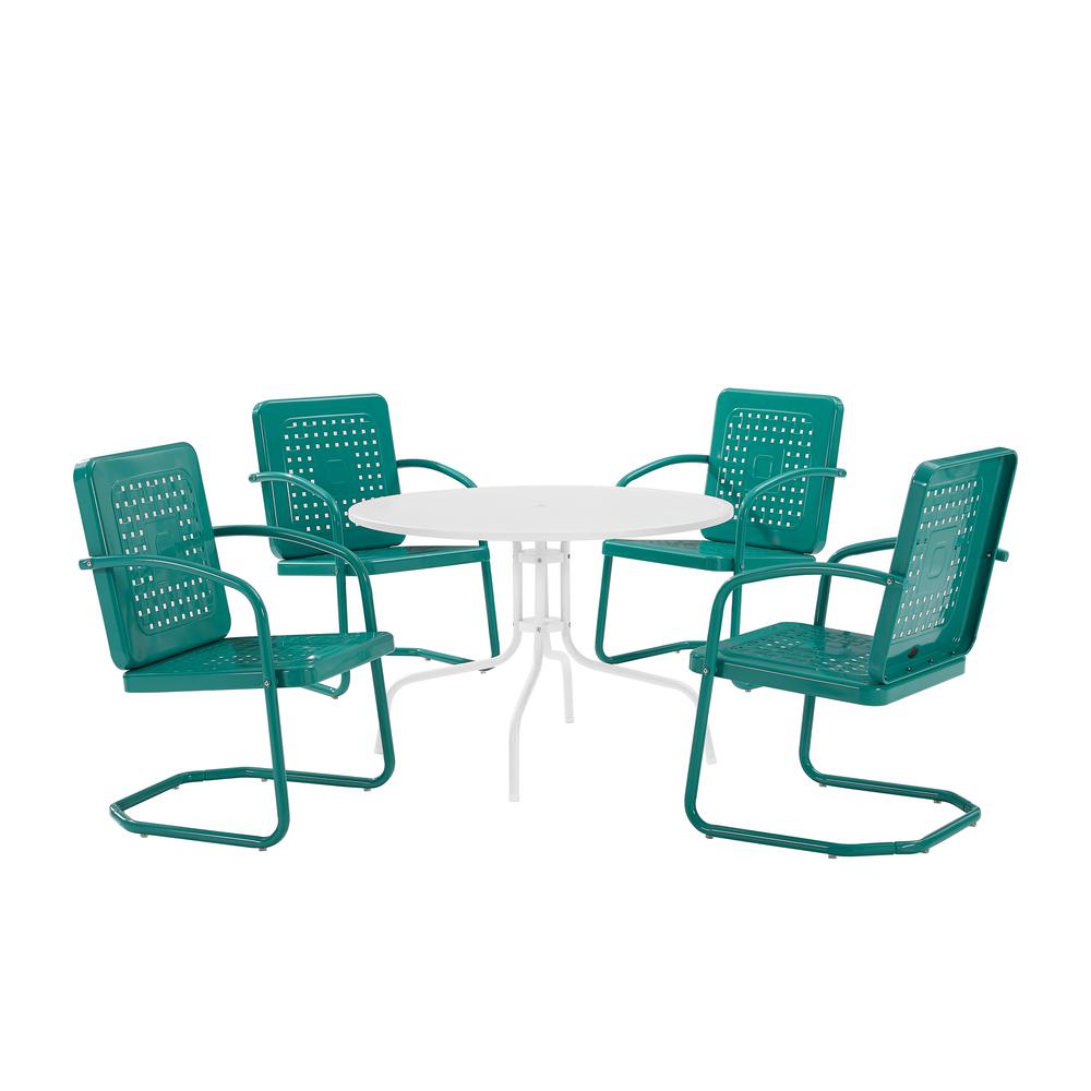 Bates 5Pc Round Retro Outdoor Dining Set - Dining Table & 4 Armchairs