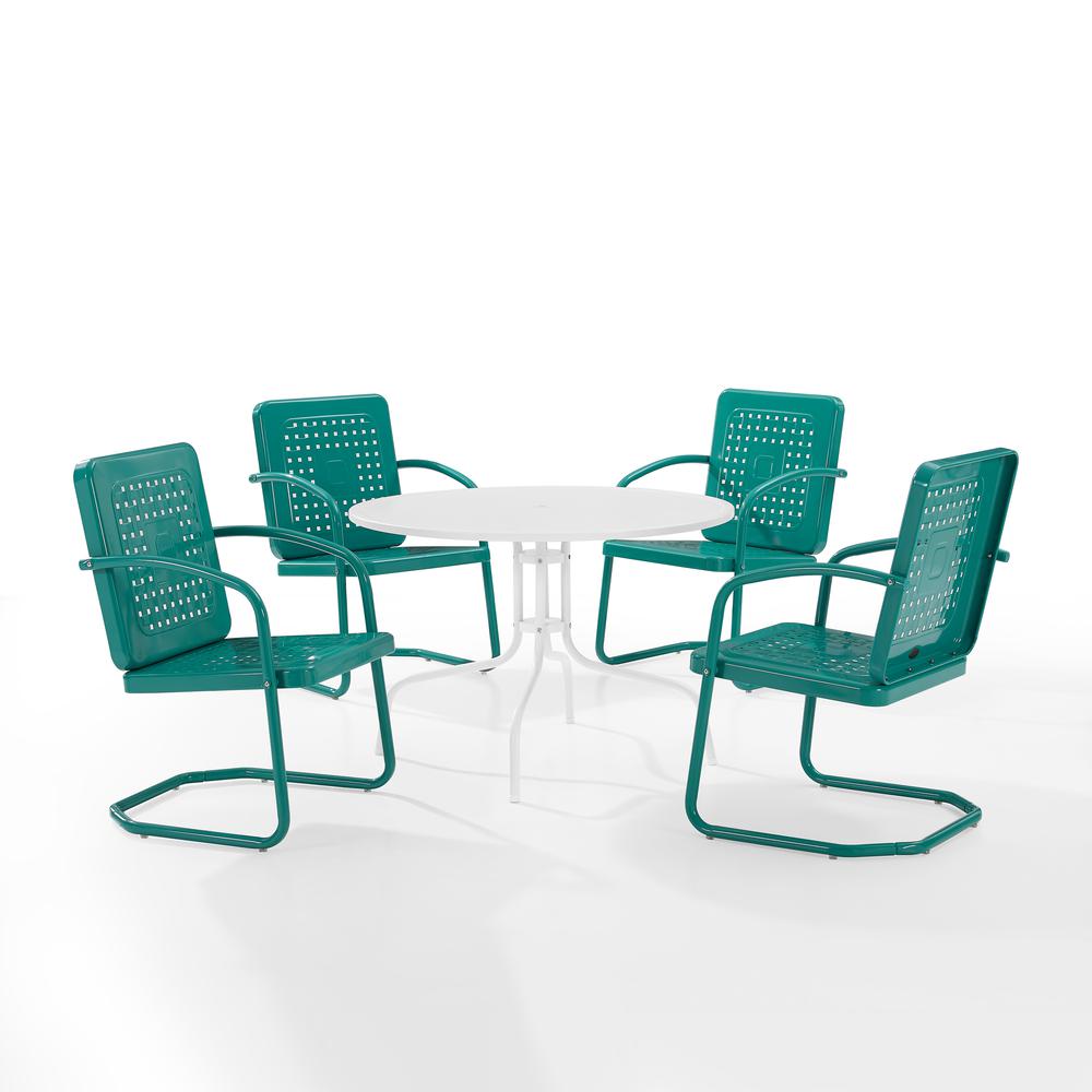 Bates 5Pc Round Retro Outdoor Dining Set - Dining Table & 4 Armchairs