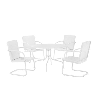 Bates 5Pc Round Retro Outdoor Dining Set - Dining Table & 4 Armchairs