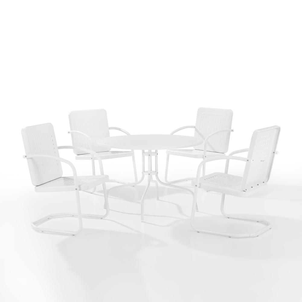 Bates 5Pc Round Retro Outdoor Dining Set - Dining Table & 4 Armchairs
