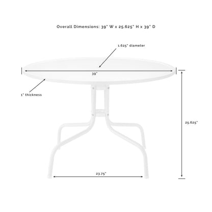 Bates 5Pc Round Retro Outdoor Dining Set - Dining Table & 4 Armchairs