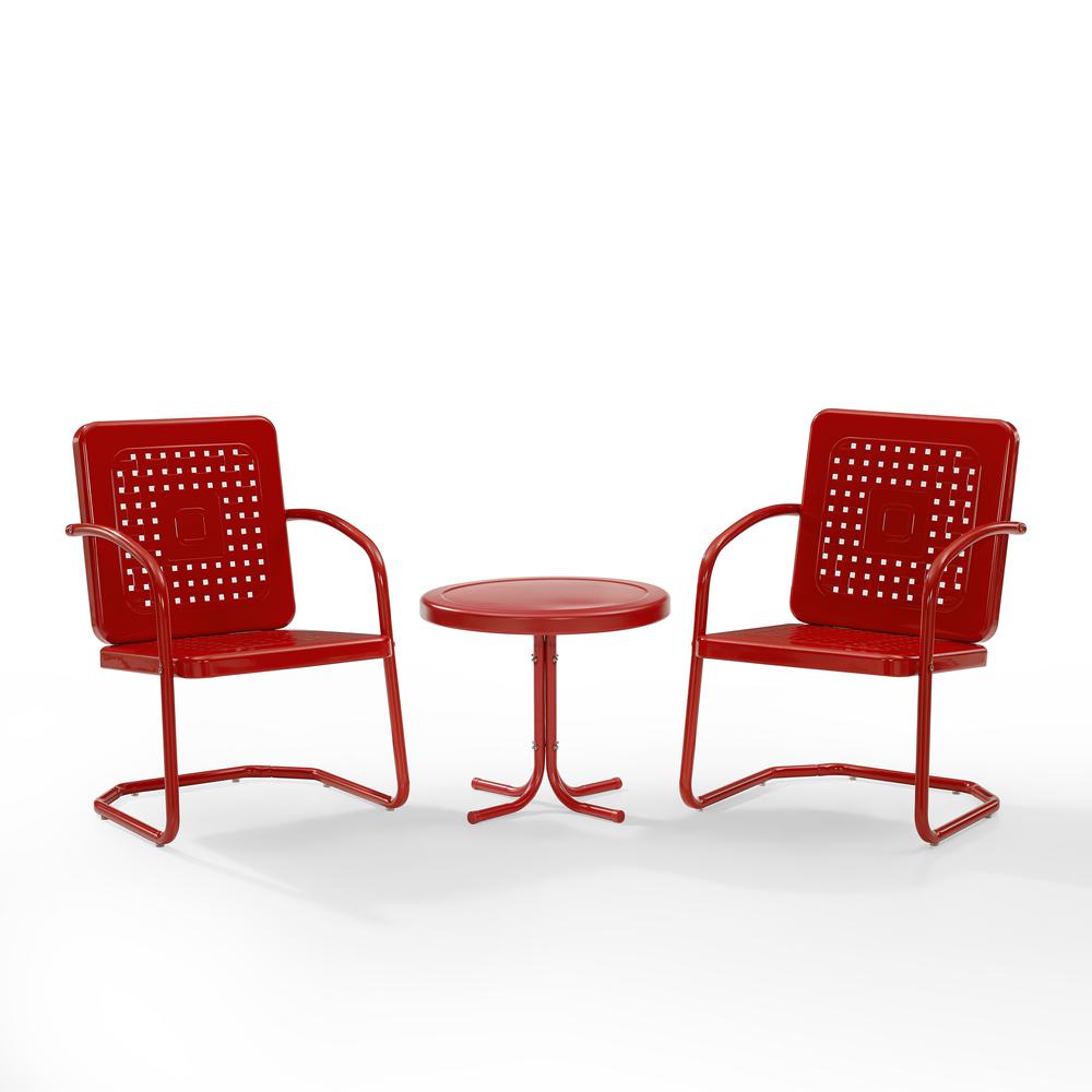 Bates 3Pc Retro Outdoor Chair Set - Side Table & 2 Armchairs