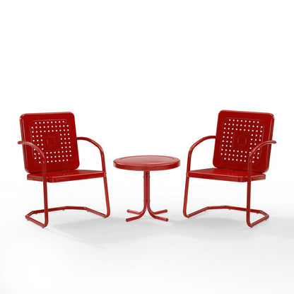 Bates 3Pc Retro Outdoor Chair Set - Side Table & 2 Armchairs