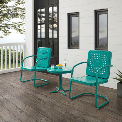 Bates 3Pc Retro Outdoor Chair Set - Side Table & 2 Armchairs