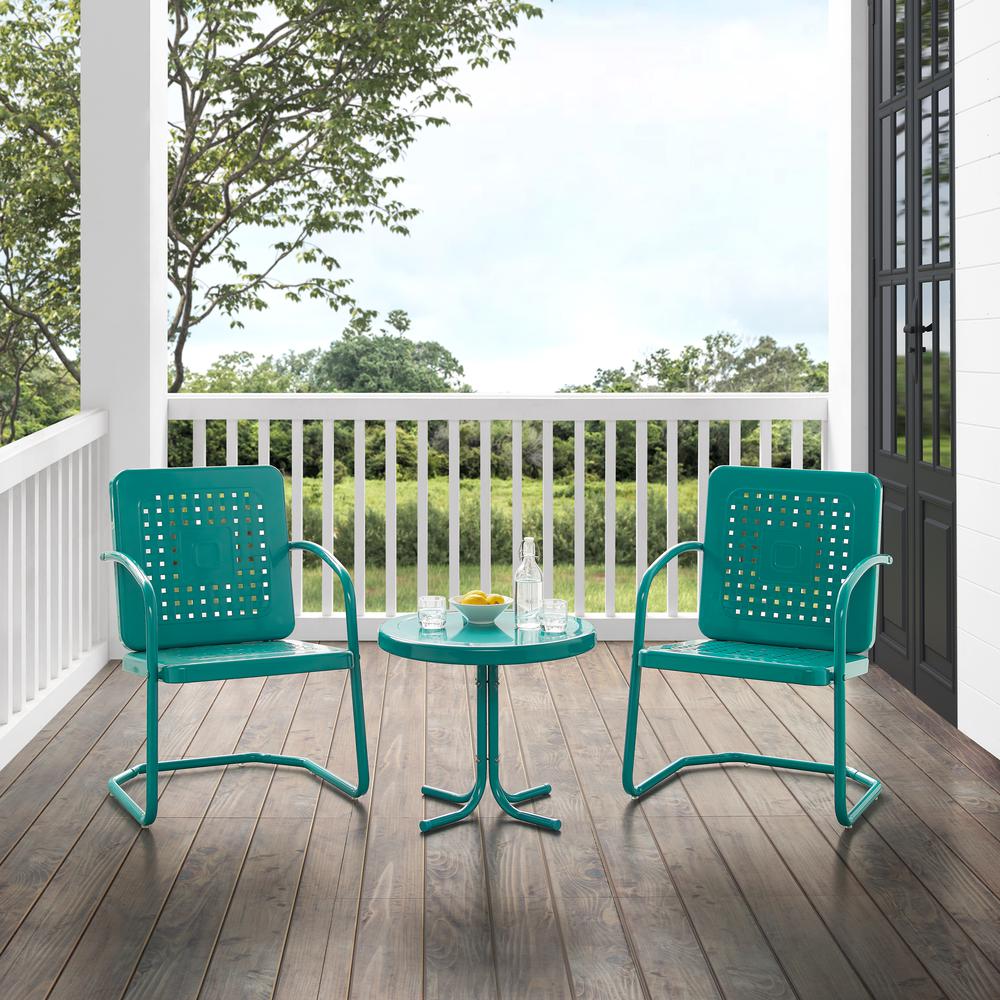 Bates 3Pc Retro Outdoor Chair Set - Side Table & 2 Armchairs