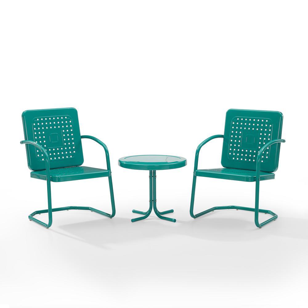 Bates 3Pc Retro Outdoor Chair Set - Side Table & 2 Armchairs