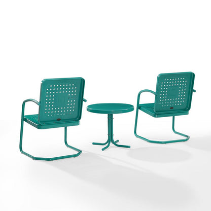 Bates 3Pc Retro Outdoor Chair Set - Side Table & 2 Armchairs