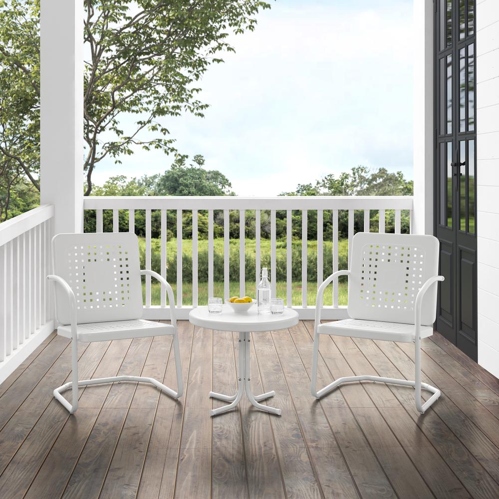 Bates 3Pc Retro Outdoor Chair Set - Side Table & 2 Armchairs