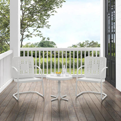 Bates 3Pc Retro Outdoor Chair Set - Side Table & 2 Armchairs