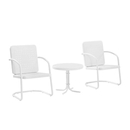 Bates 3Pc Retro Outdoor Chair Set - Side Table & 2 Armchairs