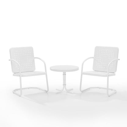 Bates 3Pc Retro Outdoor Chair Set - Side Table & 2 Armchairs