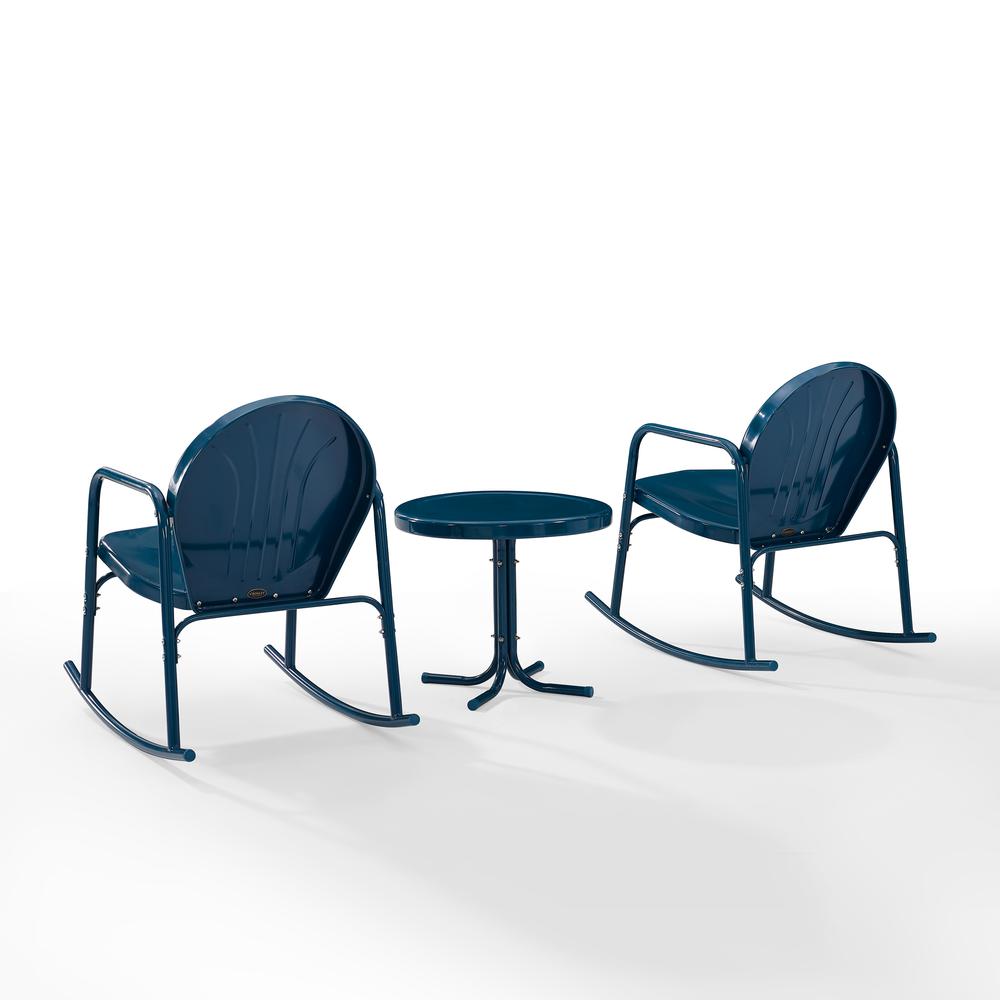 Griffith 3Pc Retro Outdoor Rocking Chair Set - Side Table & 2 Rocking Chairs