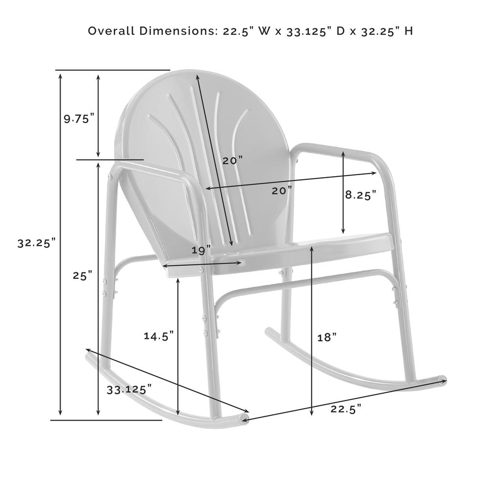 Griffith 3Pc Retro Outdoor Rocking Chair Set - Side Table & 2 Rocking Chairs