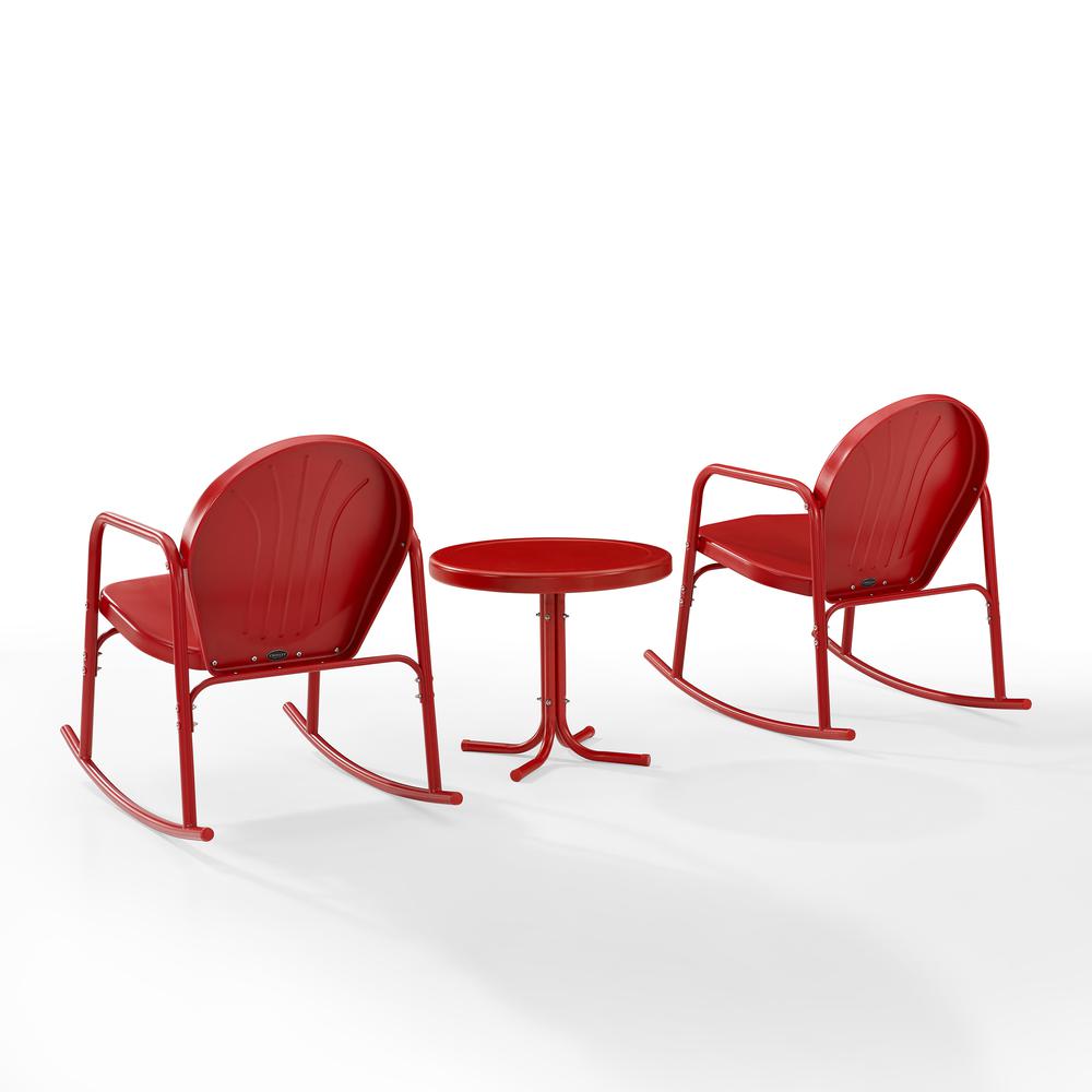Griffith 3Pc Retro Outdoor Rocking Chair Set - Side Table & 2 Rocking Chairs