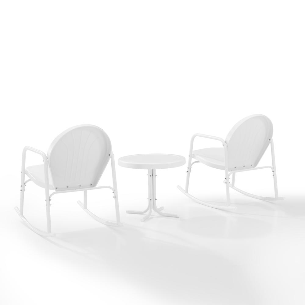 Griffith 3Pc Retro Outdoor Rocking Chair Set - Side Table & 2 Rocking Chairs