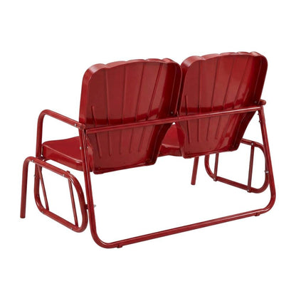 Outdoor Furniture Set with Loveseat Glider, Side Table, & 2 Armchairs