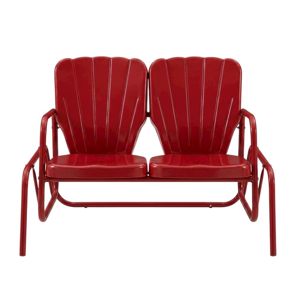 Outdoor Furniture Set with Loveseat Glider, Side Table, & 2 Armchairs