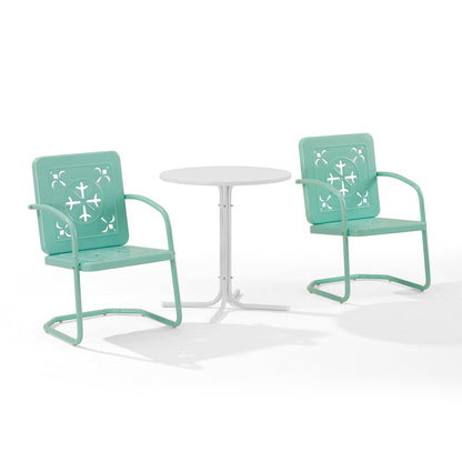 Azalea 3-Piece Retro Outdoor Bistro Set - Bistro Table & 2 Chairs