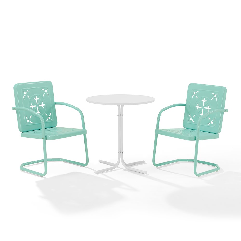 Azalea 3-Piece Retro Outdoor Bistro Set - Bistro Table & 2 Chairs