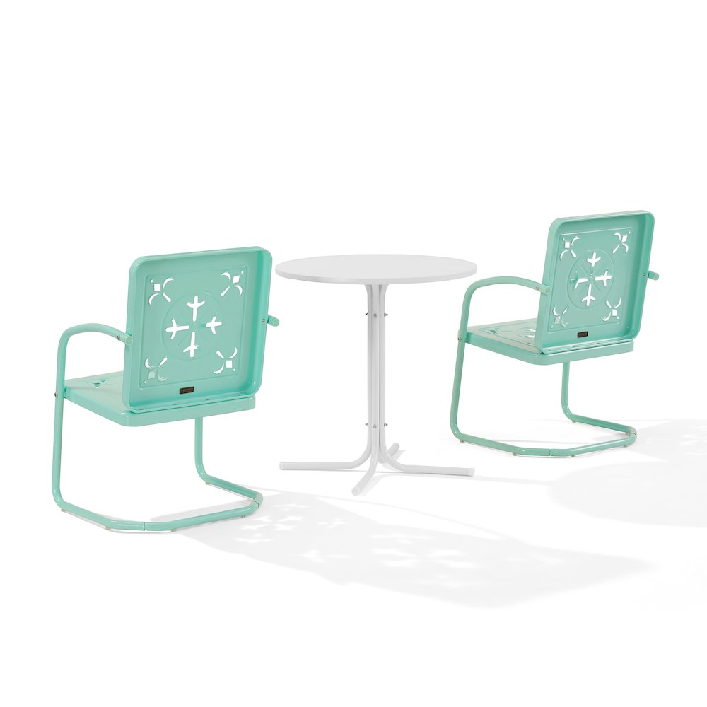 Azalea 3-Piece Retro Outdoor Bistro Set - Bistro Table & 2 Chairs