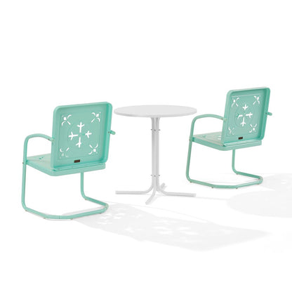 Azalea 3-Piece Retro Outdoor Bistro Set - Bistro Table & 2 Chairs