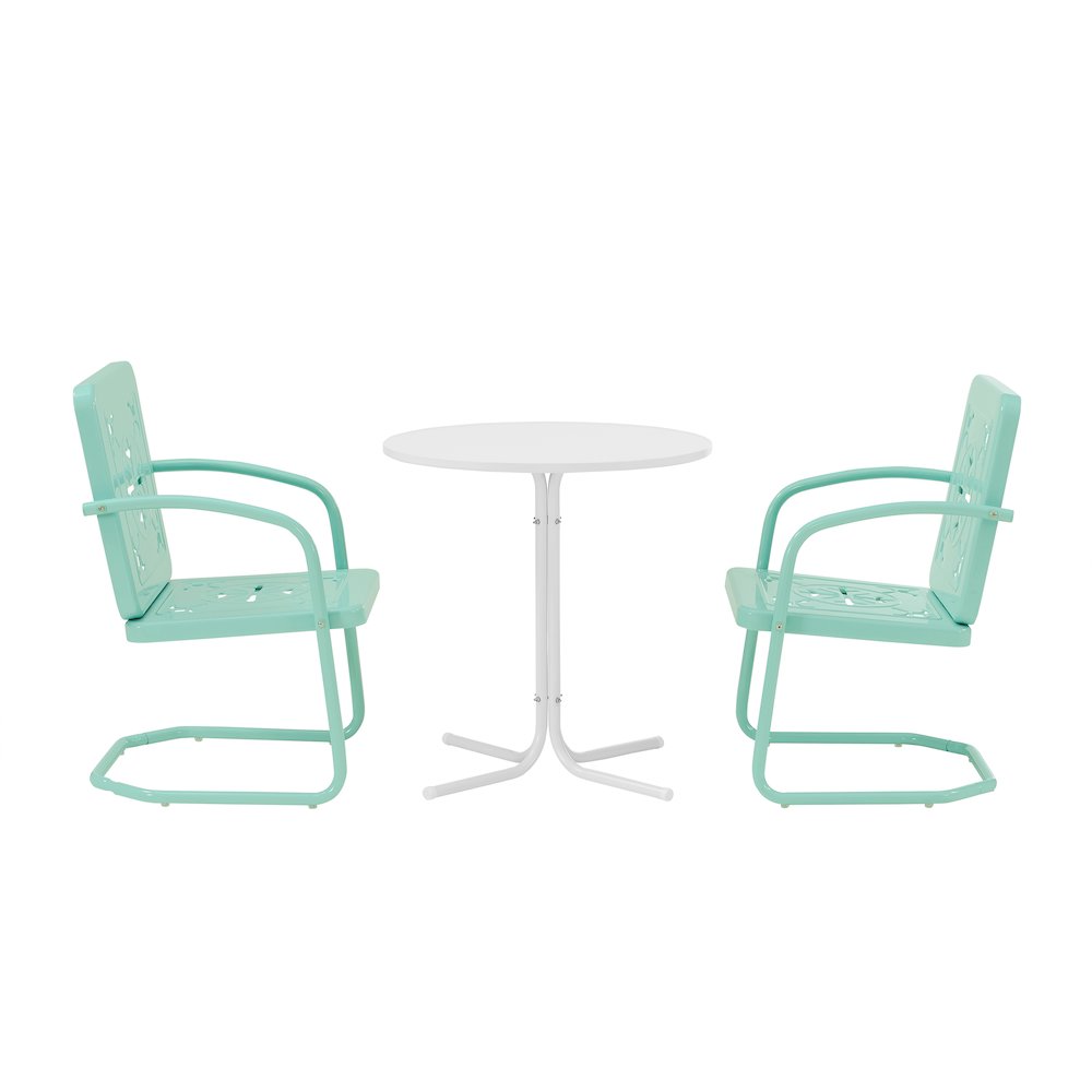 Azalea 3-Piece Retro Outdoor Bistro Set - Bistro Table & 2 Chairs