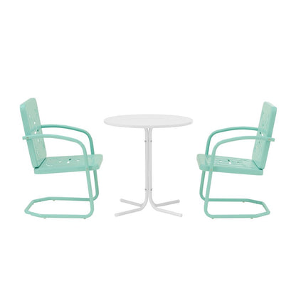 Azalea 3-Piece Retro Outdoor Bistro Set - Bistro Table & 2 Chairs