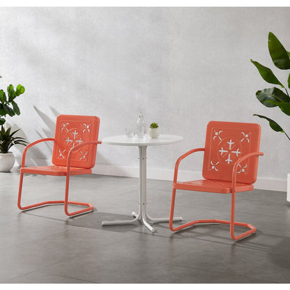 Azalea 3-Piece Retro Outdoor Bistro Set - Bistro Table & 2 Chairs