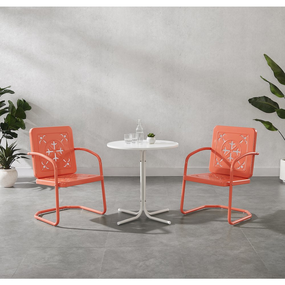 Azalea 3-Piece Retro Outdoor Bistro Set - Bistro Table & 2 Chairs