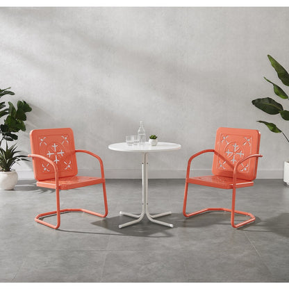 Azalea 3-Piece Retro Outdoor Bistro Set - Bistro Table & 2 Chairs