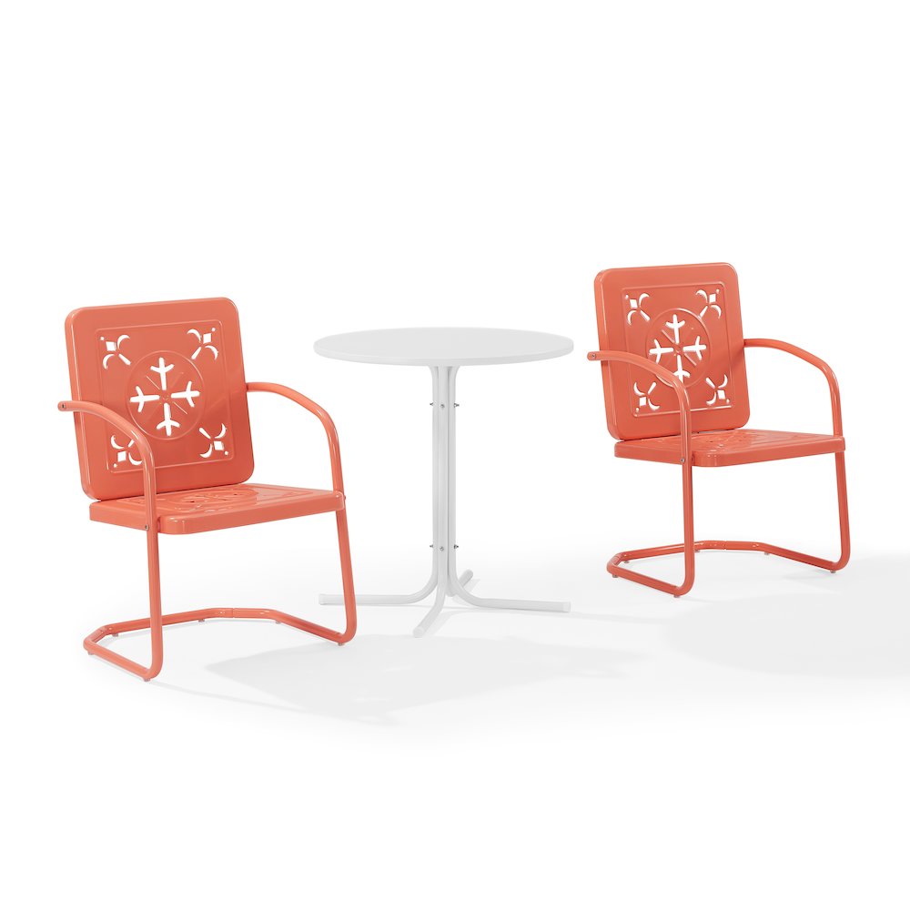 Azalea 3-Piece Retro Outdoor Bistro Set - Bistro Table & 2 Chairs