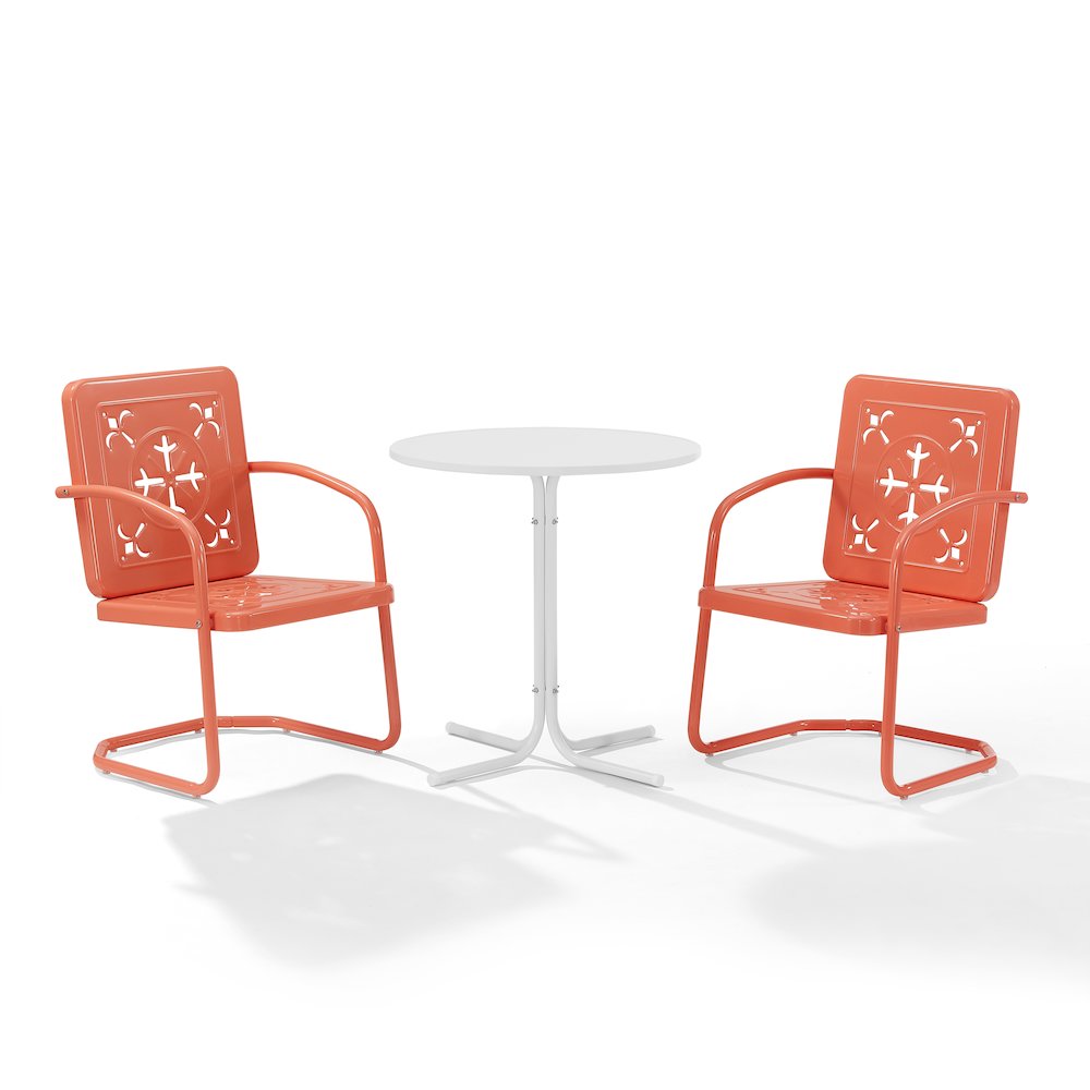 Azalea 3-Piece Retro Outdoor Bistro Set - Bistro Table & 2 Chairs