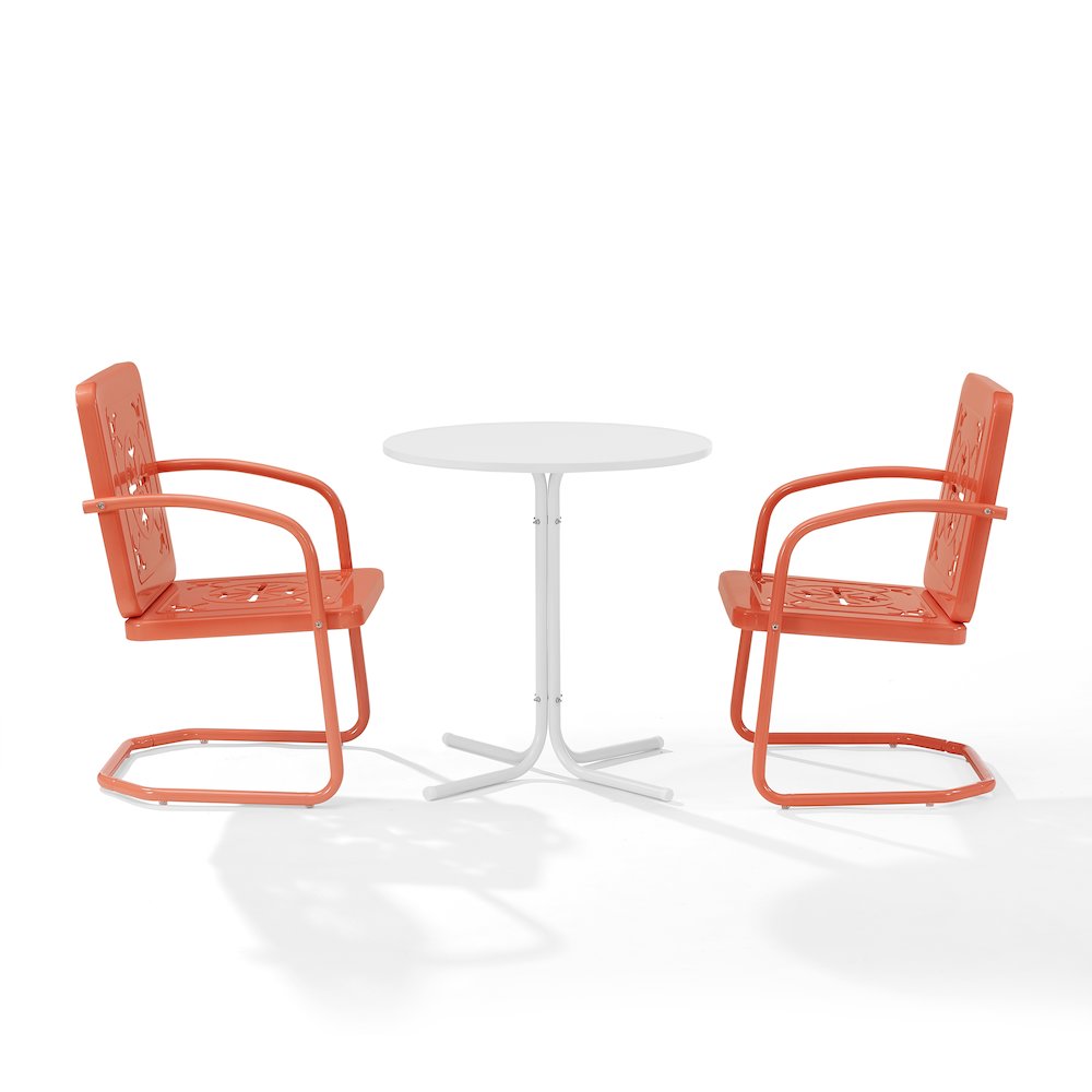 Azalea 3-Piece Retro Outdoor Bistro Set - Bistro Table & 2 Chairs