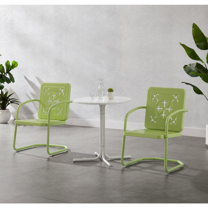 Azalea 3-Piece Retro Outdoor Bistro Set - Bistro Table & 2 Chairs
