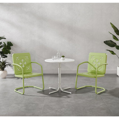 Azalea 3-Piece Retro Outdoor Bistro Set - Bistro Table & 2 Chairs