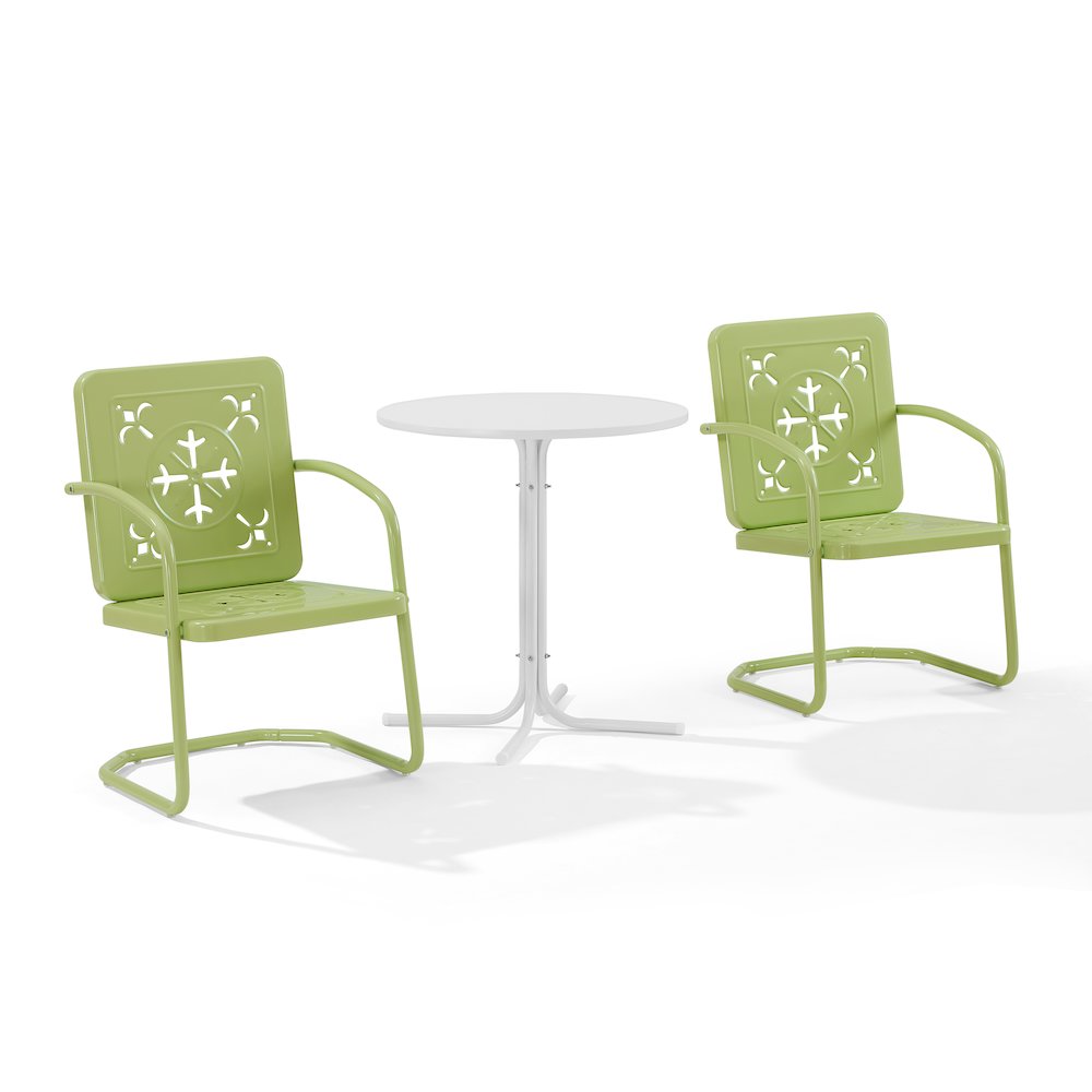 Azalea 3-Piece Retro Outdoor Bistro Set - Bistro Table & 2 Chairs