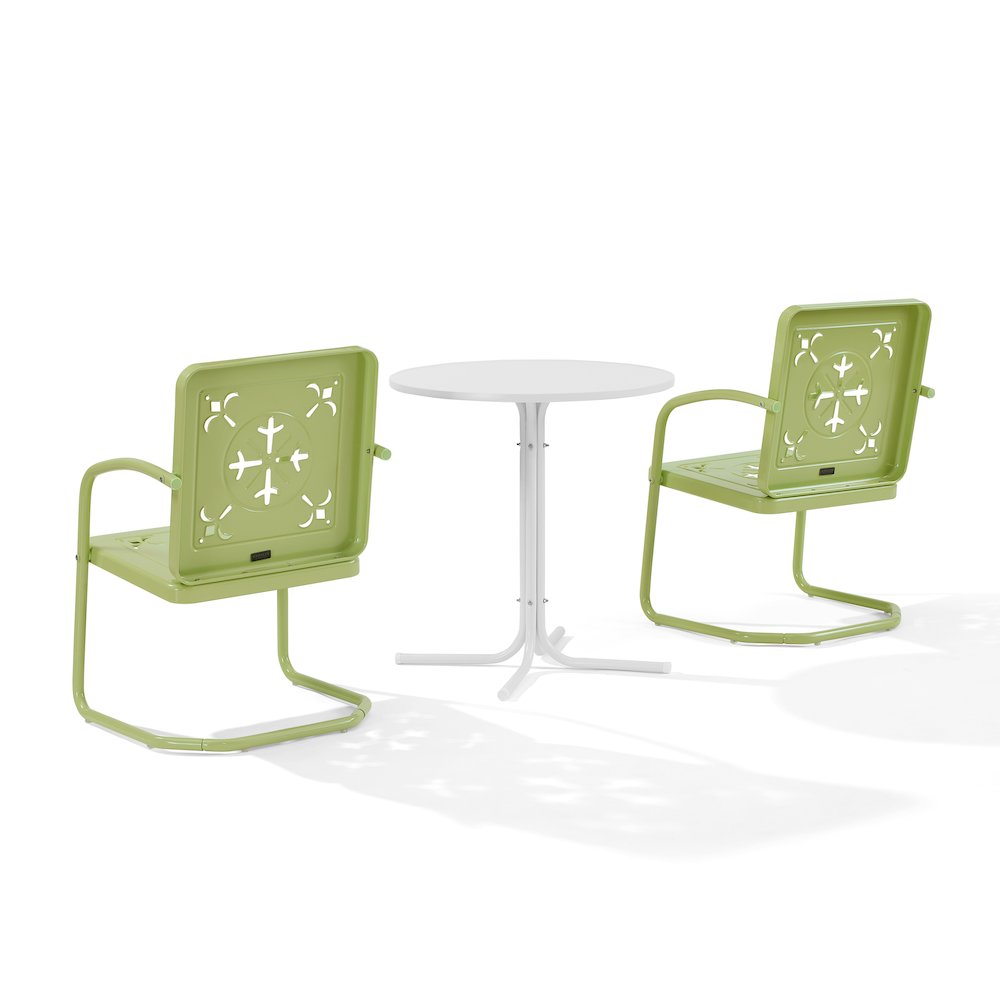 Azalea 3-Piece Retro Outdoor Bistro Set - Bistro Table & 2 Chairs