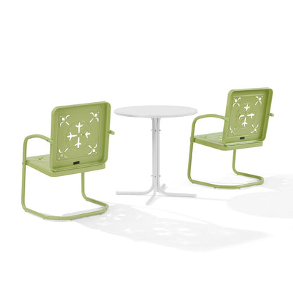 Azalea 3-Piece Retro Outdoor Bistro Set - Bistro Table & 2 Chairs