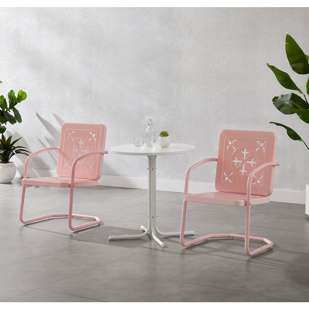 Azalea 3-Piece Retro Outdoor Bistro Set - Bistro Table & 2 Chairs