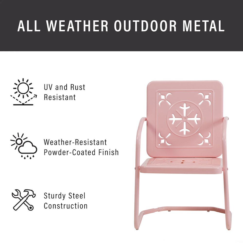 Azalea 3-Piece Retro Outdoor Bistro Set - Bistro Table & 2 Chairs