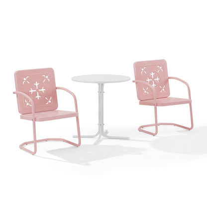 Azalea 3-Piece Retro Outdoor Bistro Set - Bistro Table & 2 Chairs