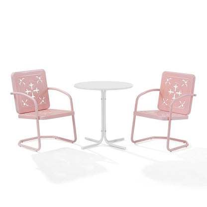 Azalea 3-Piece Retro Outdoor Bistro Set - Bistro Table & 2 Chairs
