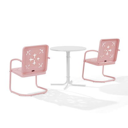 Azalea 3-Piece Retro Outdoor Bistro Set - Bistro Table & 2 Chairs