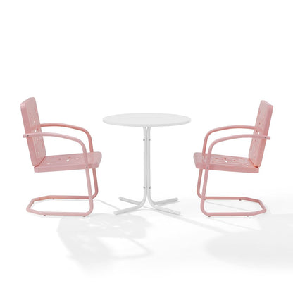 Azalea 3-Piece Retro Outdoor Bistro Set - Bistro Table & 2 Chairs