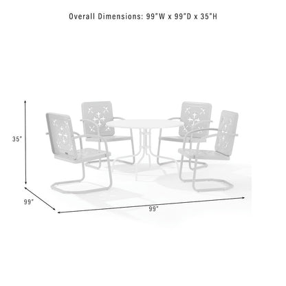 Azalea 5-Piece Round Retro Outdoor Dining Set - Table & 4 Chairs