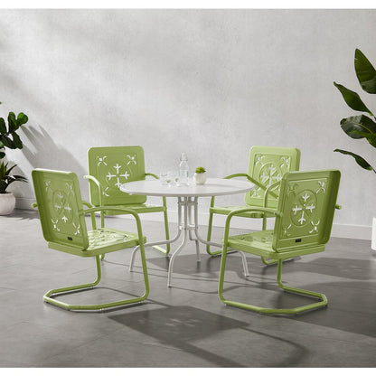 Azalea 5-Piece Round Retro Outdoor Dining Set - Table & 4 Chairs