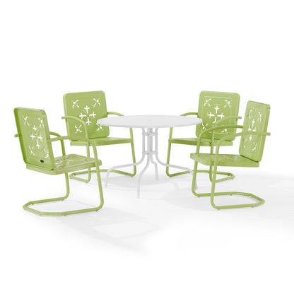 Azalea 5-Piece Round Retro Outdoor Dining Set - Table & 4 Chairs