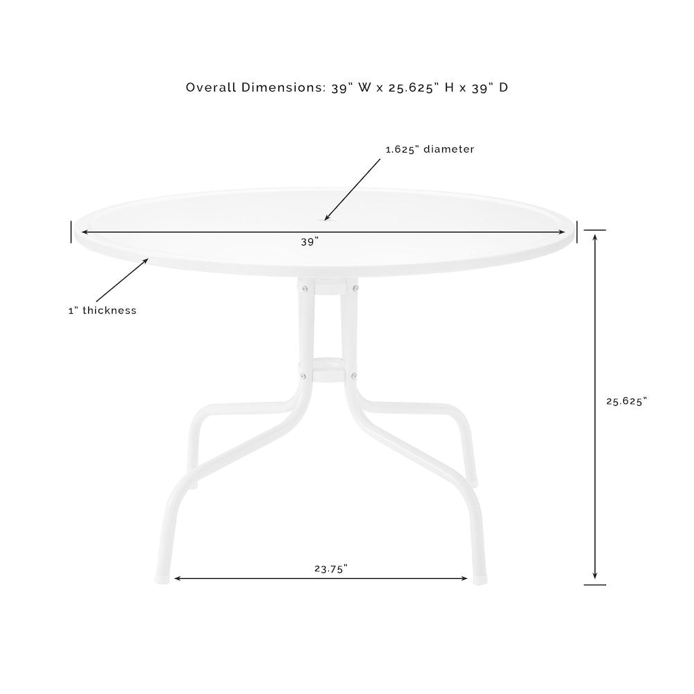 Azalea 5-Piece Round Retro Outdoor Dining Set - Table & 4 Chairs